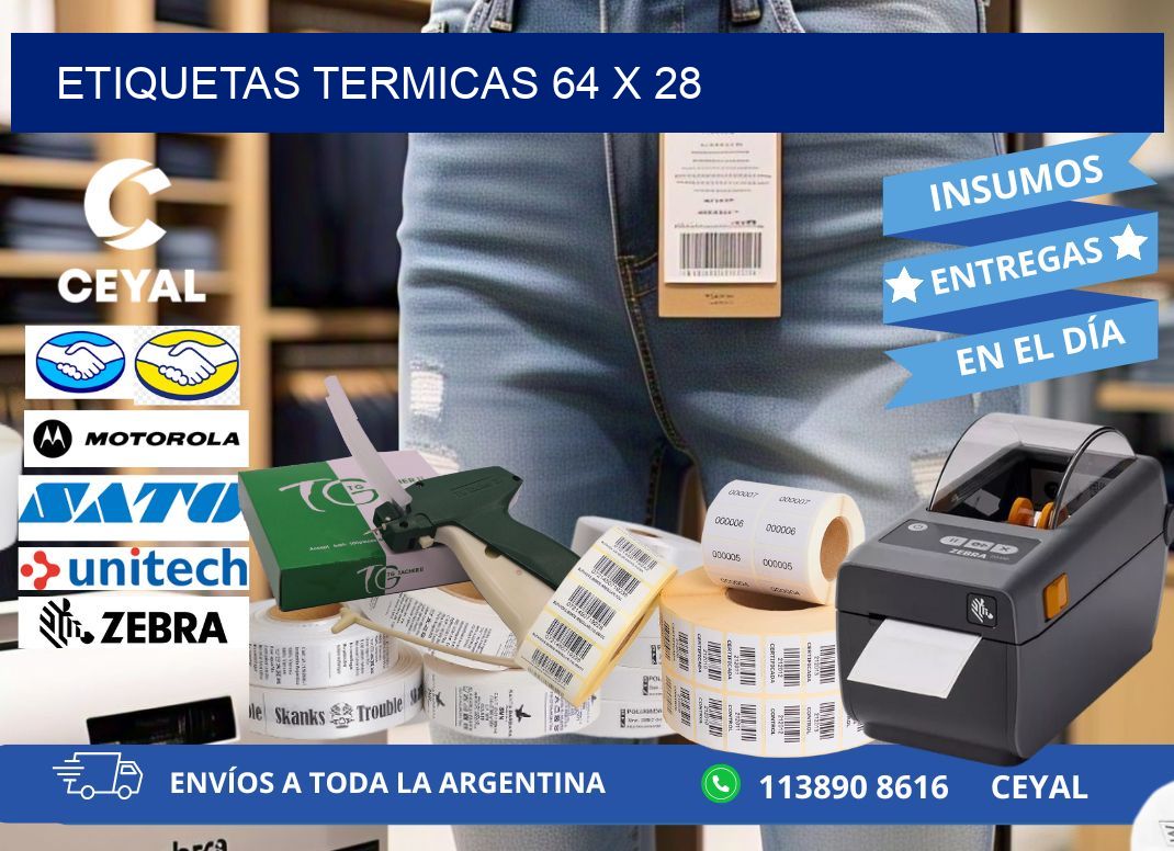 etiquetas termicas 64 x 28