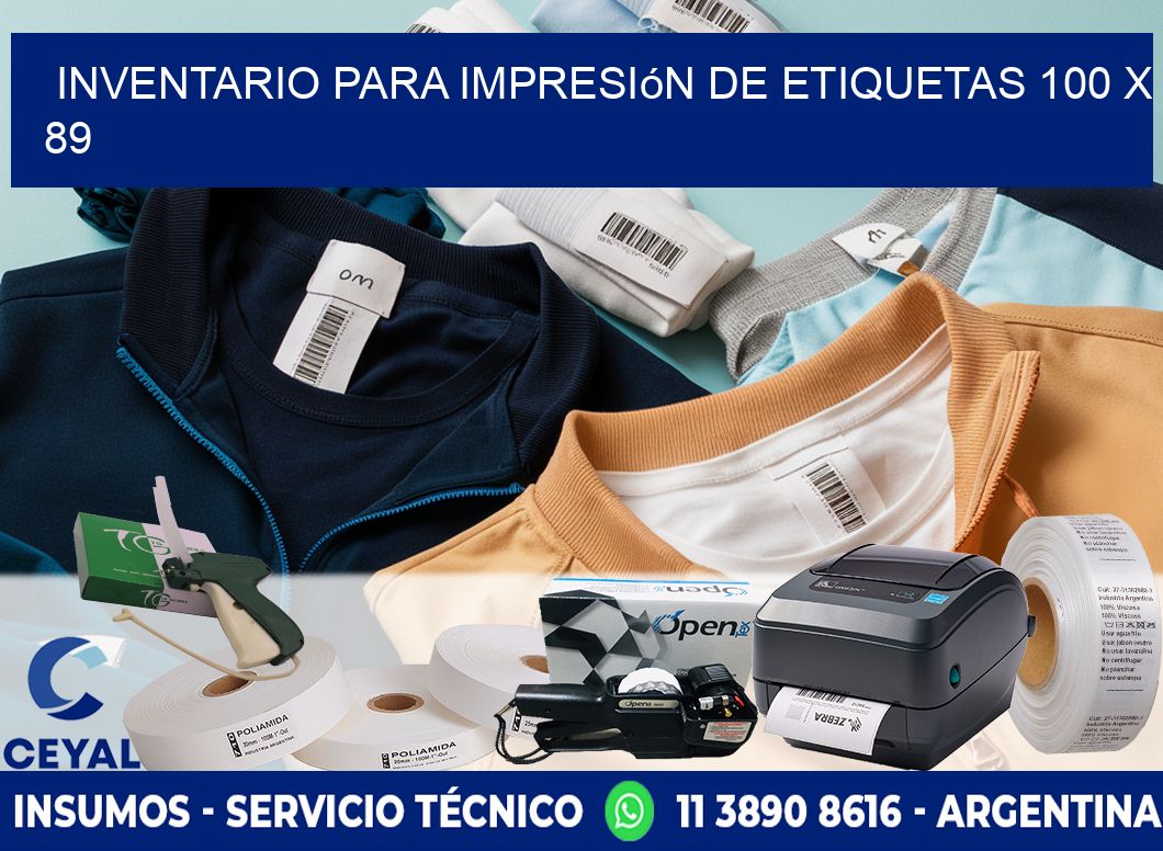 inventario para impresión de etiquetas 100 x 89