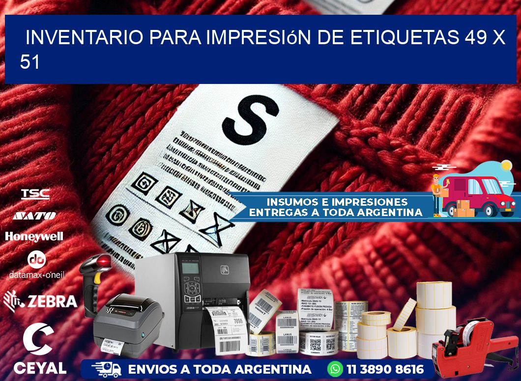 inventario para impresión de etiquetas 49 x 51