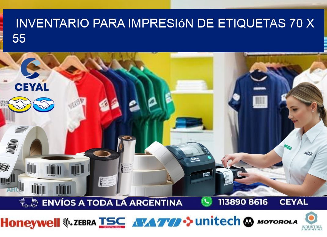 inventario para impresión de etiquetas 70 x 55