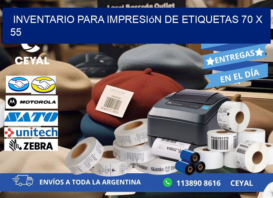 inventario para impresión de etiquetas 70 x 55