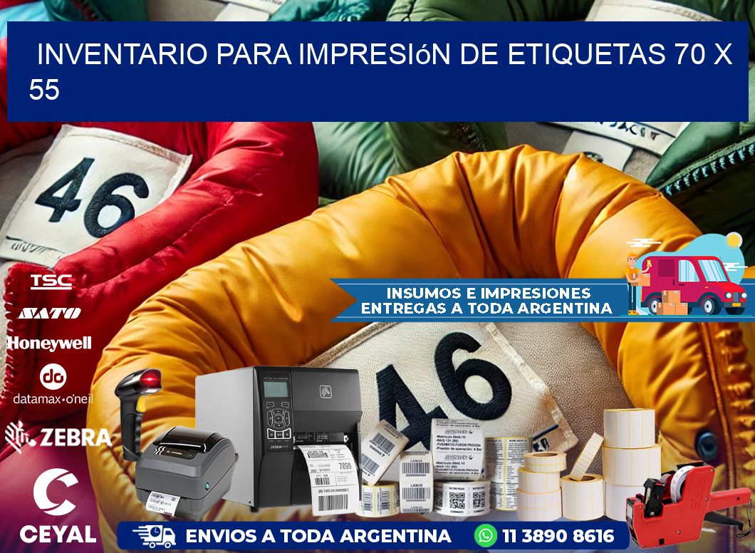 inventario para impresión de etiquetas 70 x 55