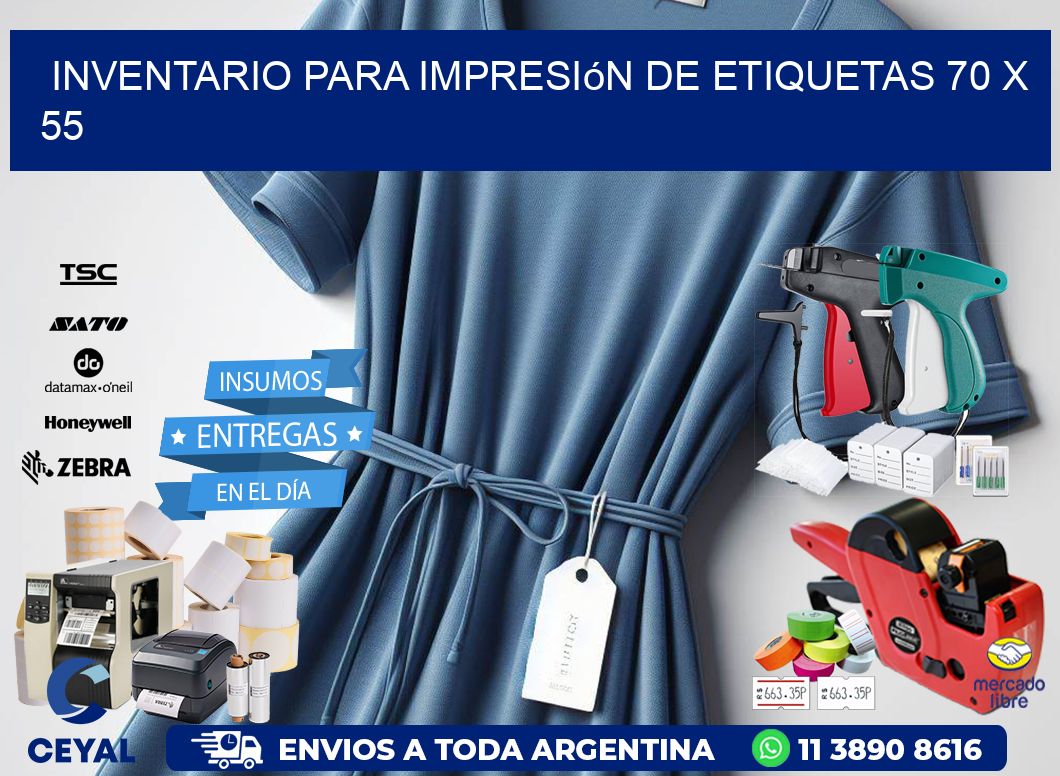 inventario para impresión de etiquetas 70 x 55
