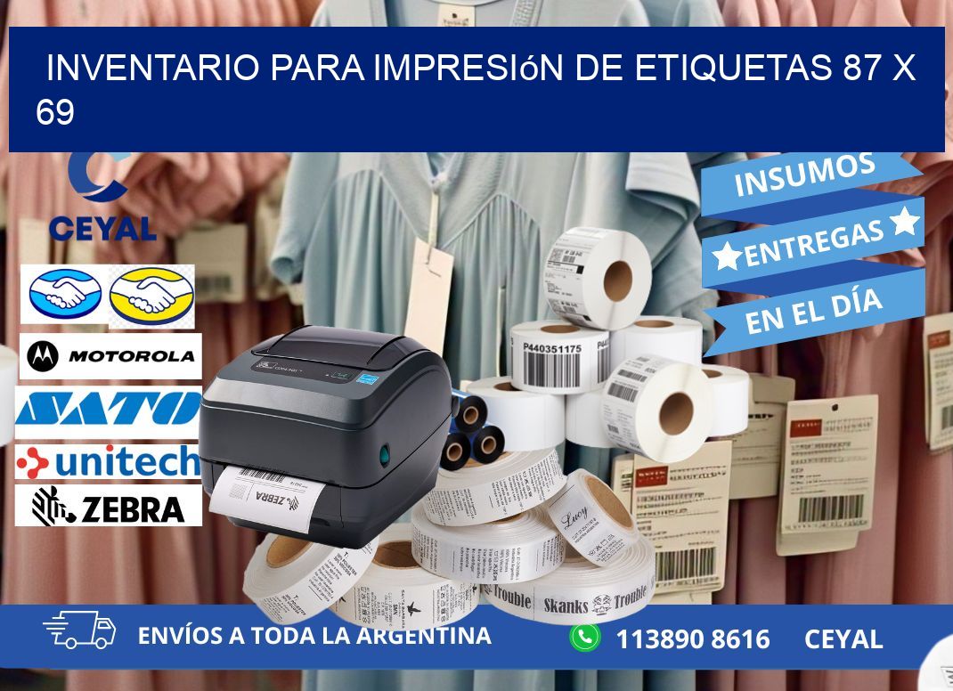 inventario para impresión de etiquetas 87 x 69