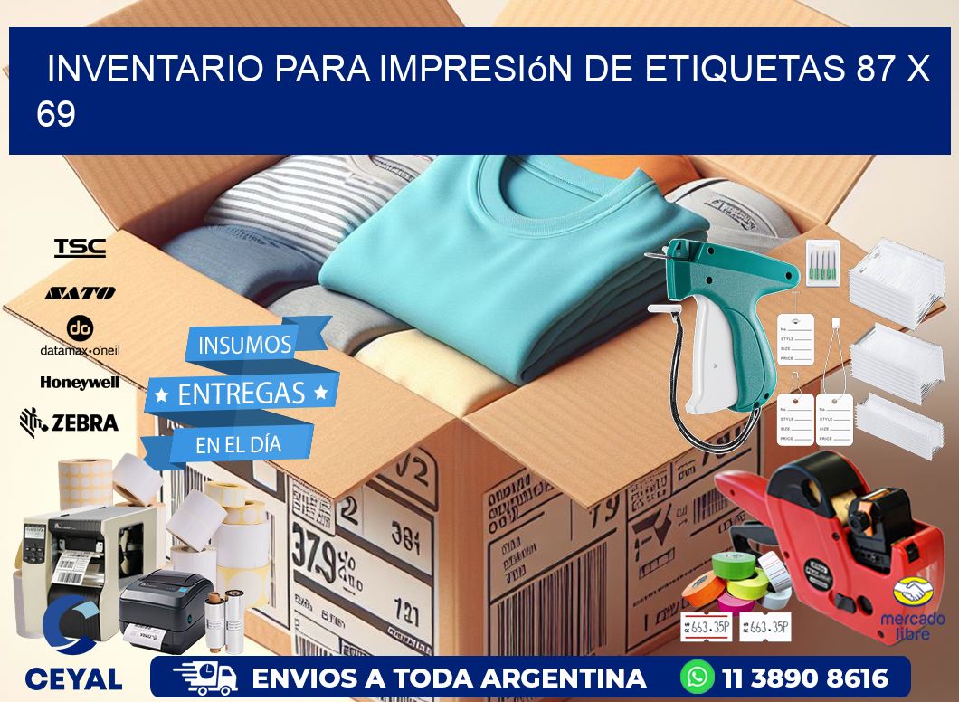 inventario para impresión de etiquetas 87 x 69