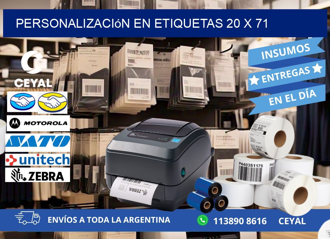 personalización en etiquetas 20 x 71