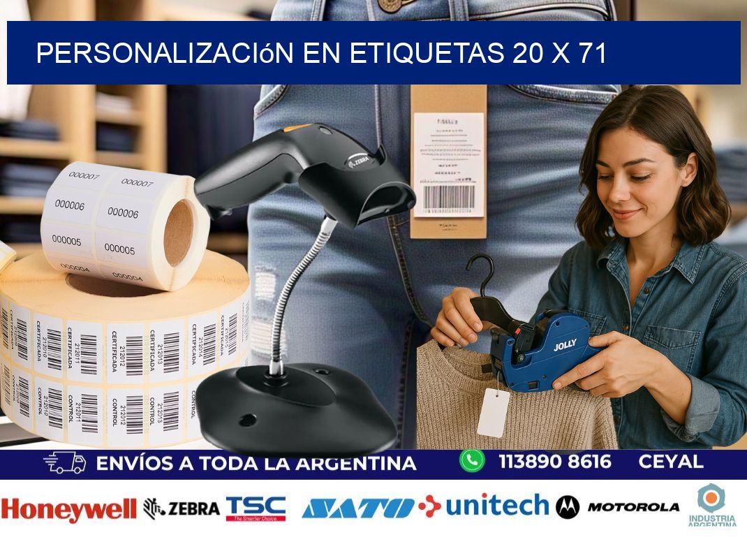 personalización en etiquetas 20 x 71