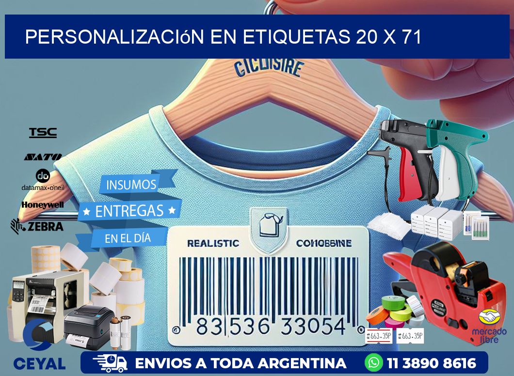 personalización en etiquetas 20 x 71