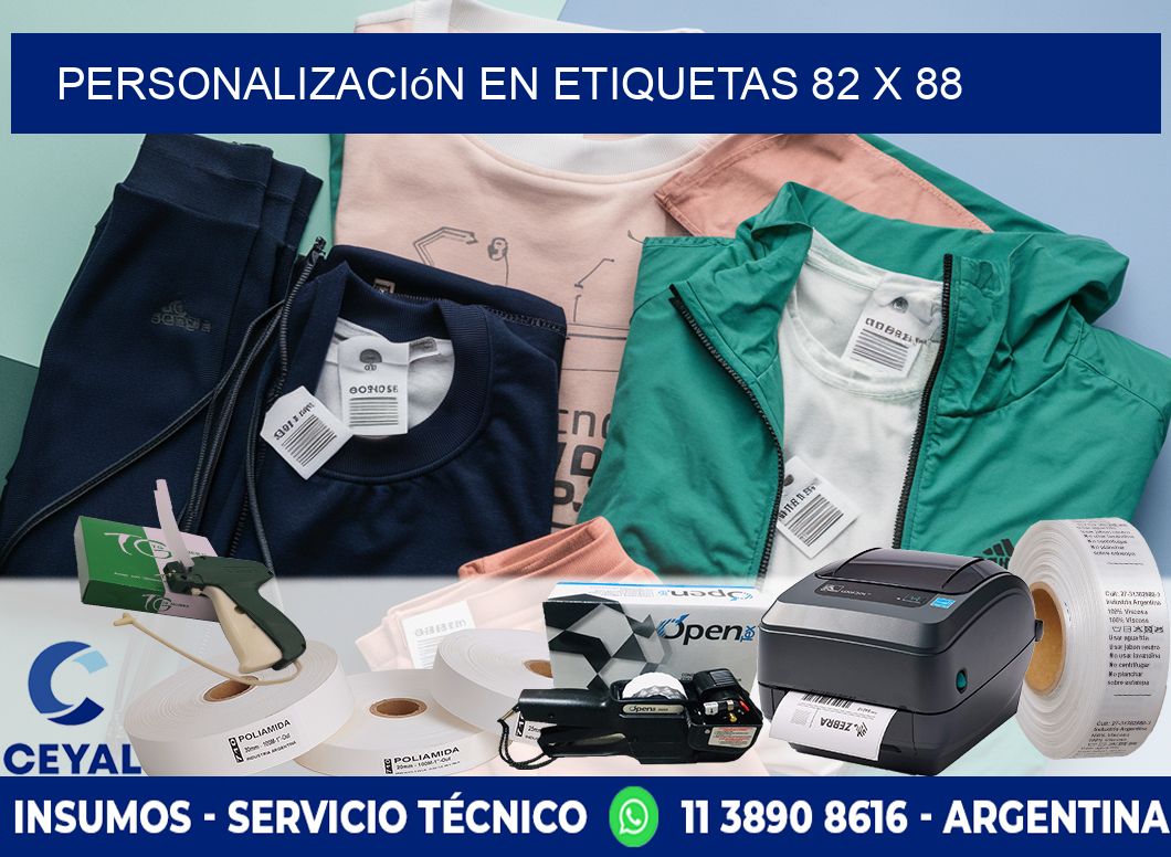 personalización en etiquetas 82 x 88