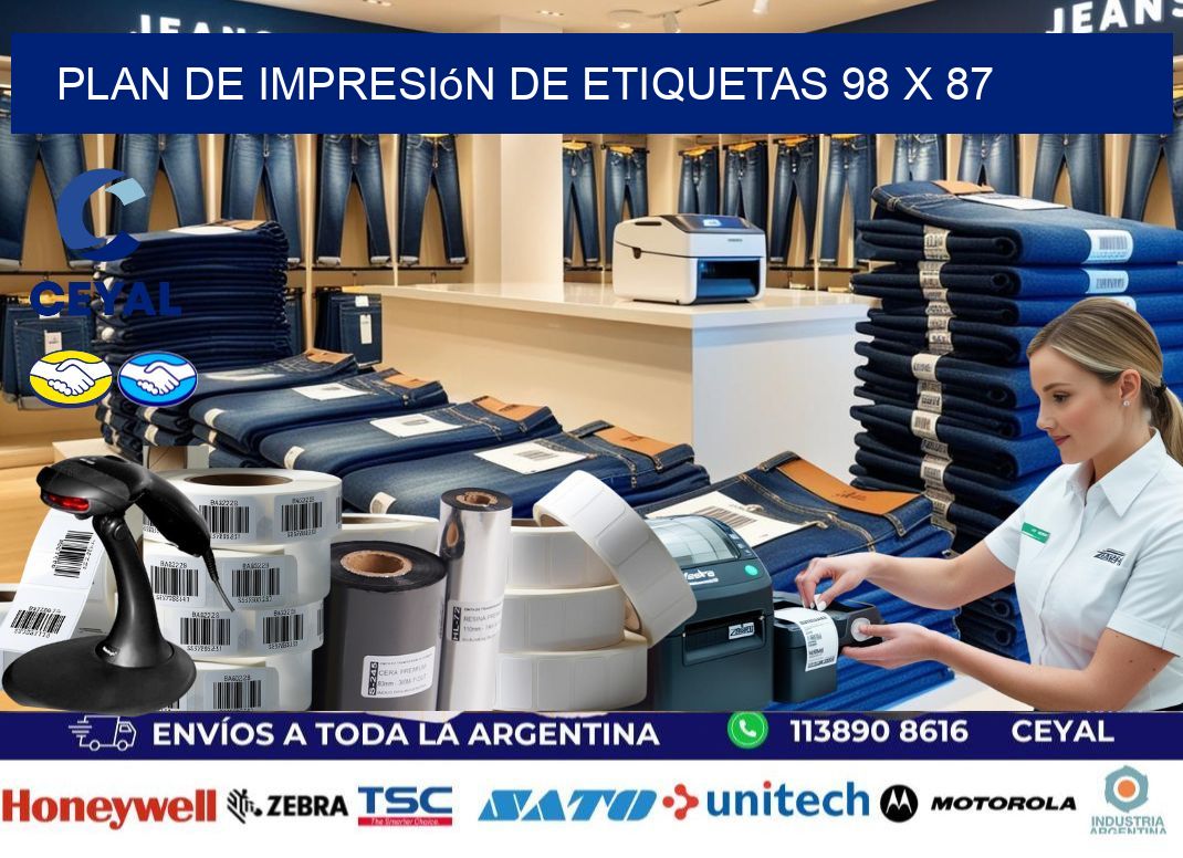 plan de impresión de etiquetas 98 x 87