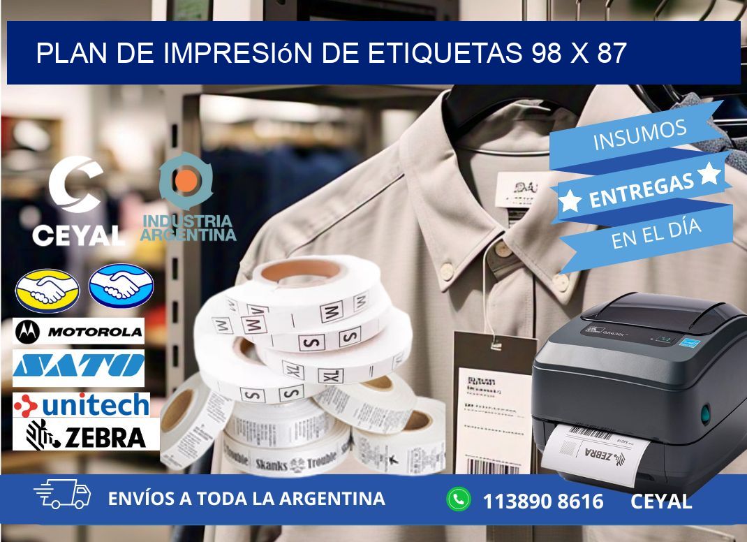 plan de impresión de etiquetas 98 x 87