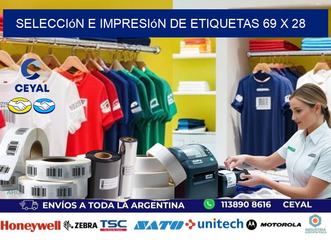 selección e impresión de etiquetas 69 x 28