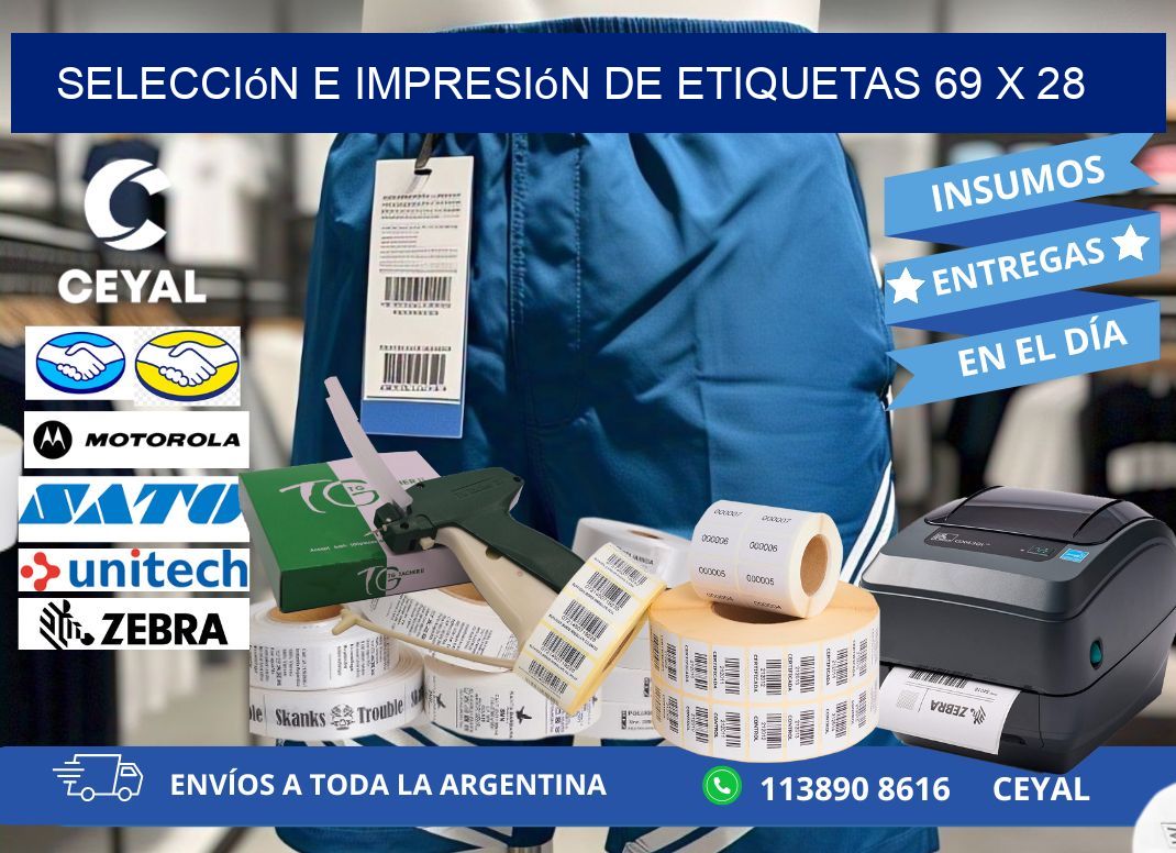 selección e impresión de etiquetas 69 x 28
