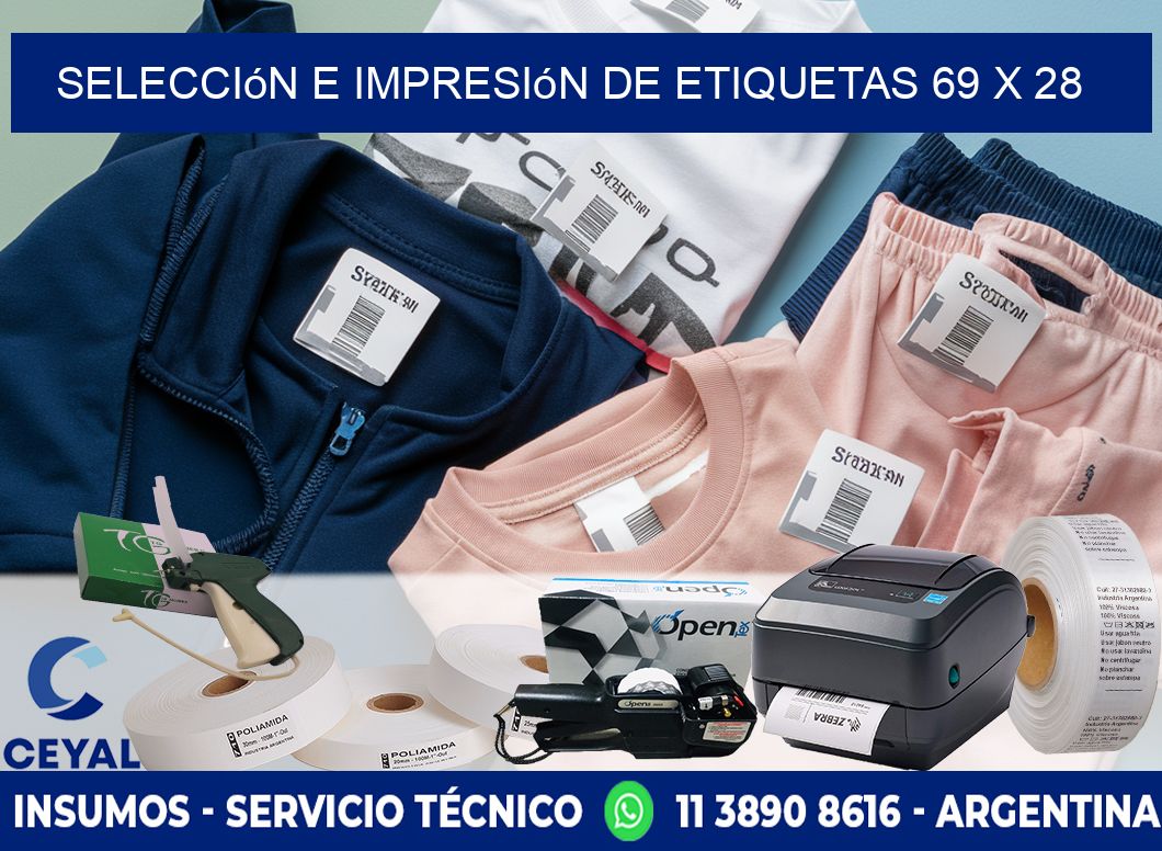selección e impresión de etiquetas 69 x 28