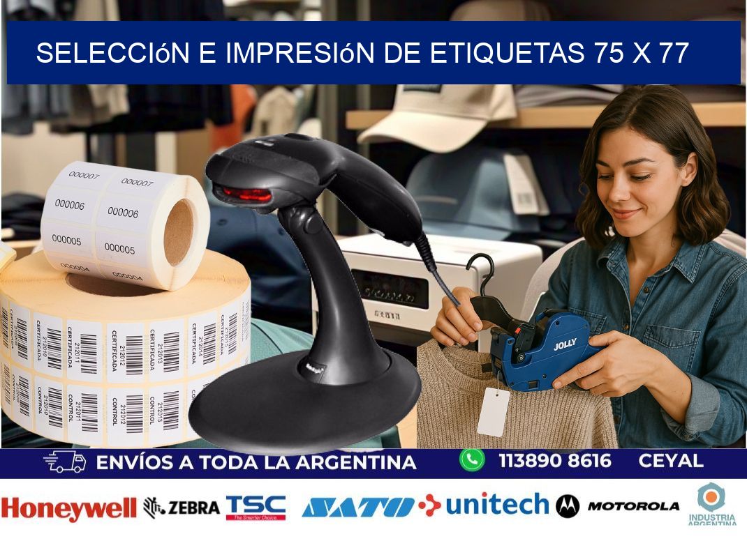 selección e impresión de etiquetas 75 x 77