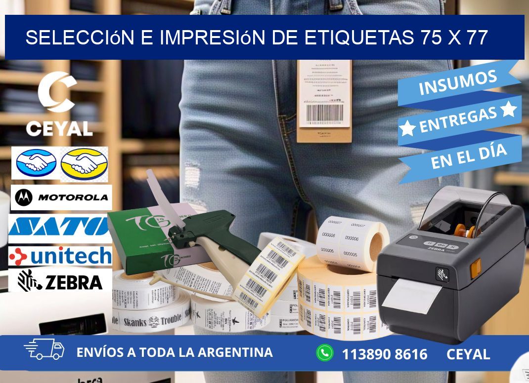 selección e impresión de etiquetas 75 x 77