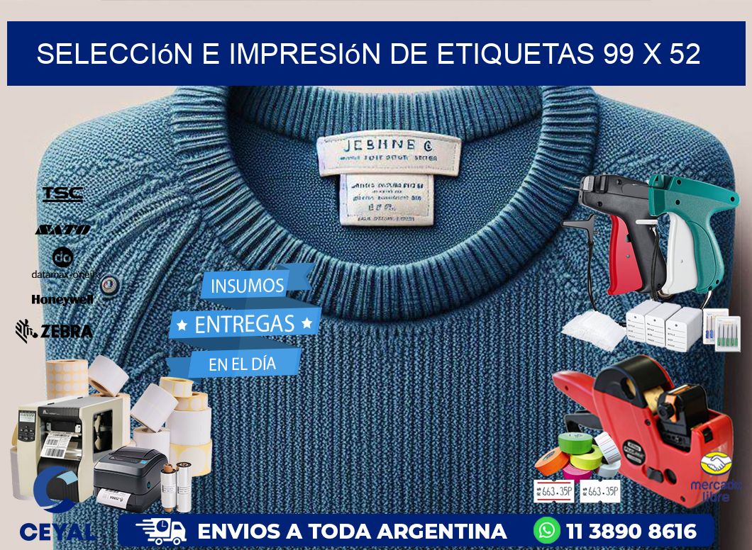 selección e impresión de etiquetas 99 x 52