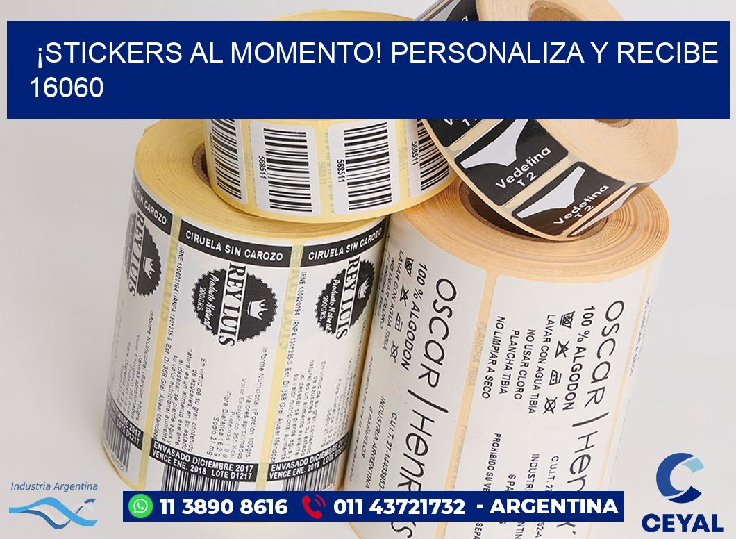 ¡Stickers al Momento! Personaliza y Recibe 16060