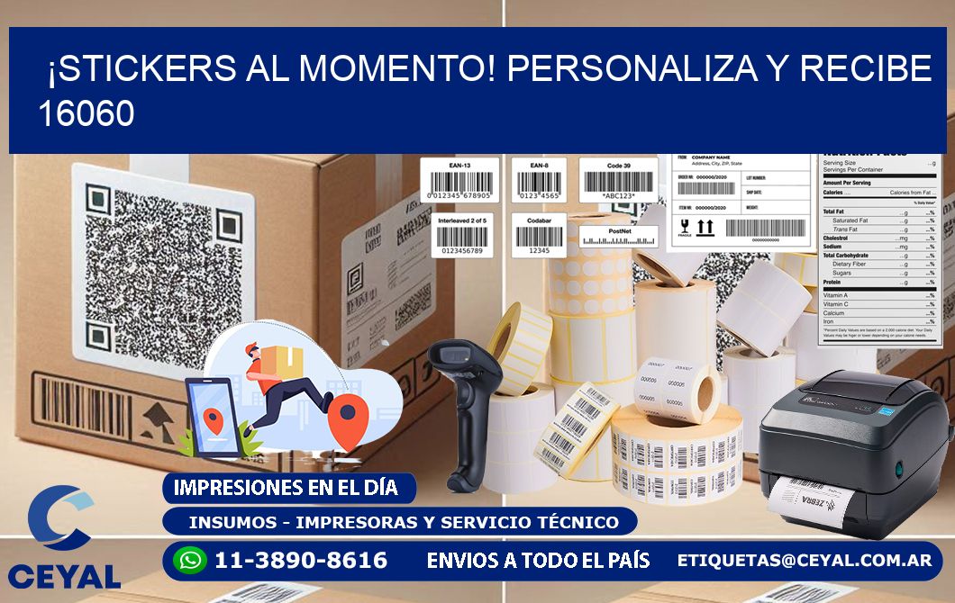 ¡Stickers al Momento! Personaliza y Recibe 16060