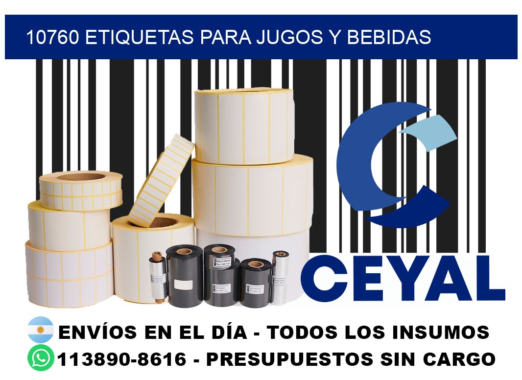 10760 Etiquetas para jugos y bebidas