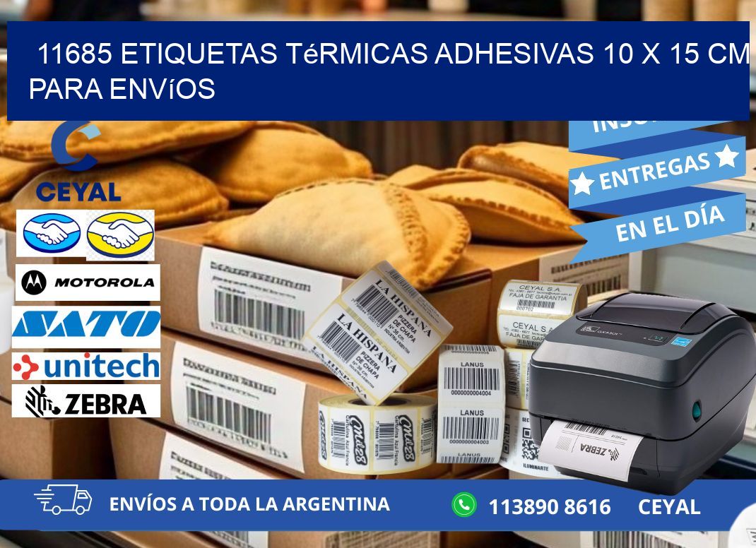 11685 Etiquetas Térmicas Adhesivas 10 x 15 cm para Envíos