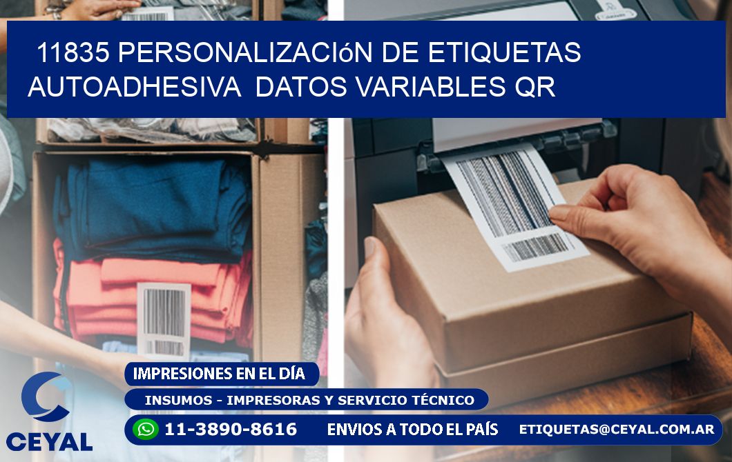 11835 Personalización de etiquetas autoadhesiva  datos variables QR