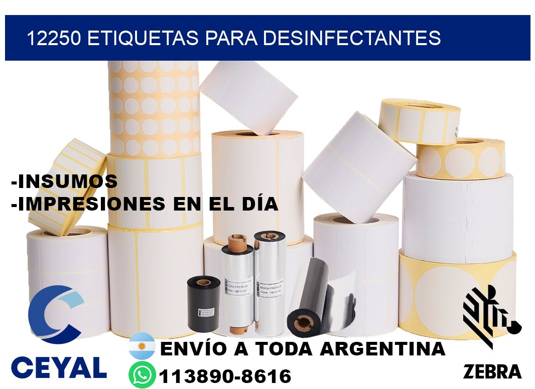 12250 Etiquetas para desinfectantes