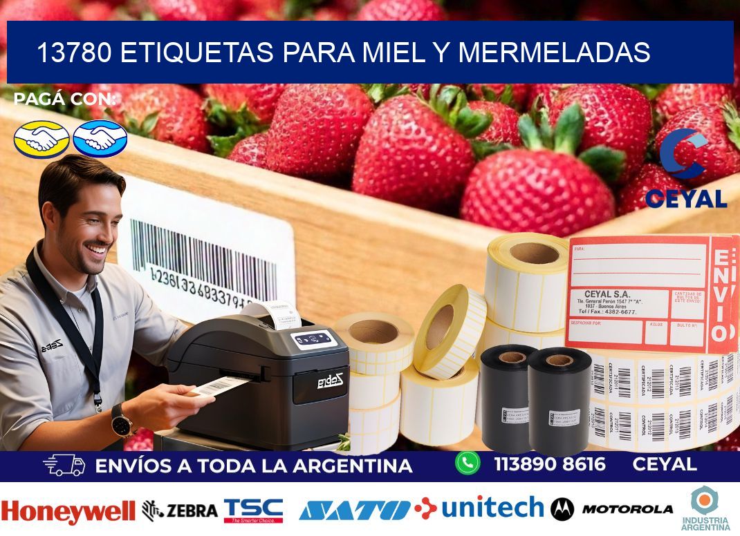 13780 Etiquetas para miel y mermeladas