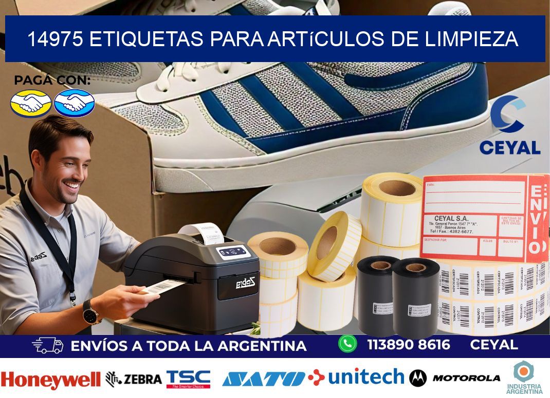 14975 Etiquetas para artículos de limpieza