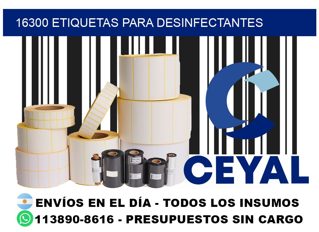16300 Etiquetas para desinfectantes