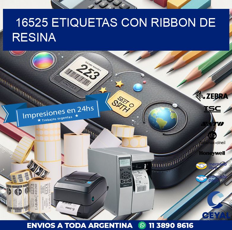 16525 etiquetas con ribbon de resina