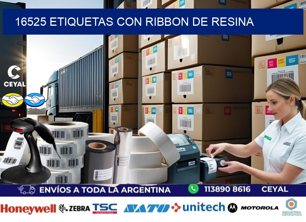 16525 etiquetas con ribbon de resina