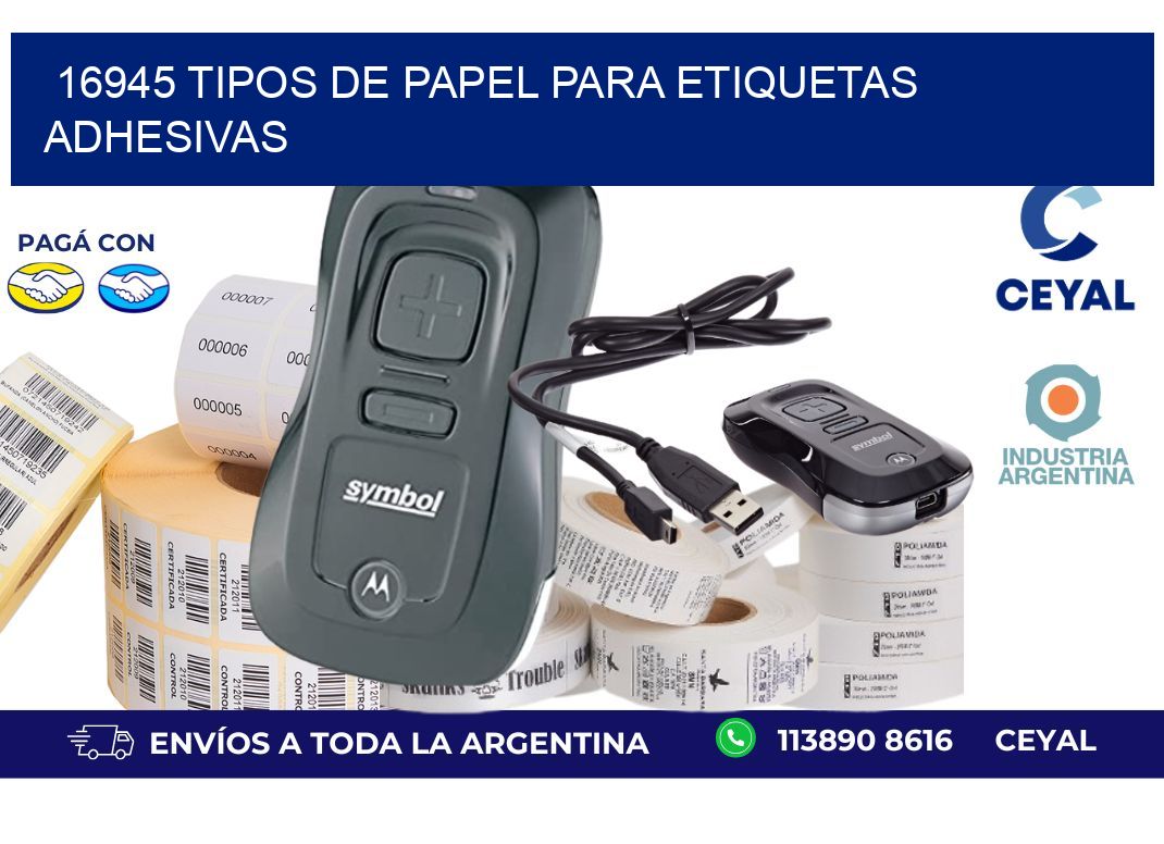 16945 Tipos de papel para etiquetas adhesivas