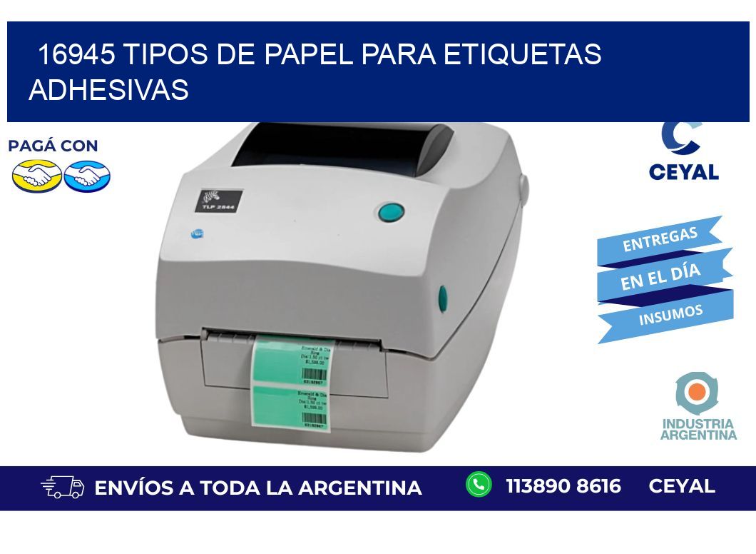 16945 Tipos de papel para etiquetas adhesivas