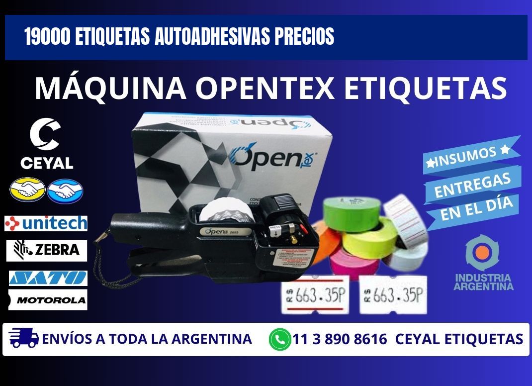 19000 Etiquetas autoadhesivas precios