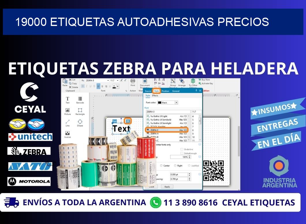 19000 Etiquetas autoadhesivas precios