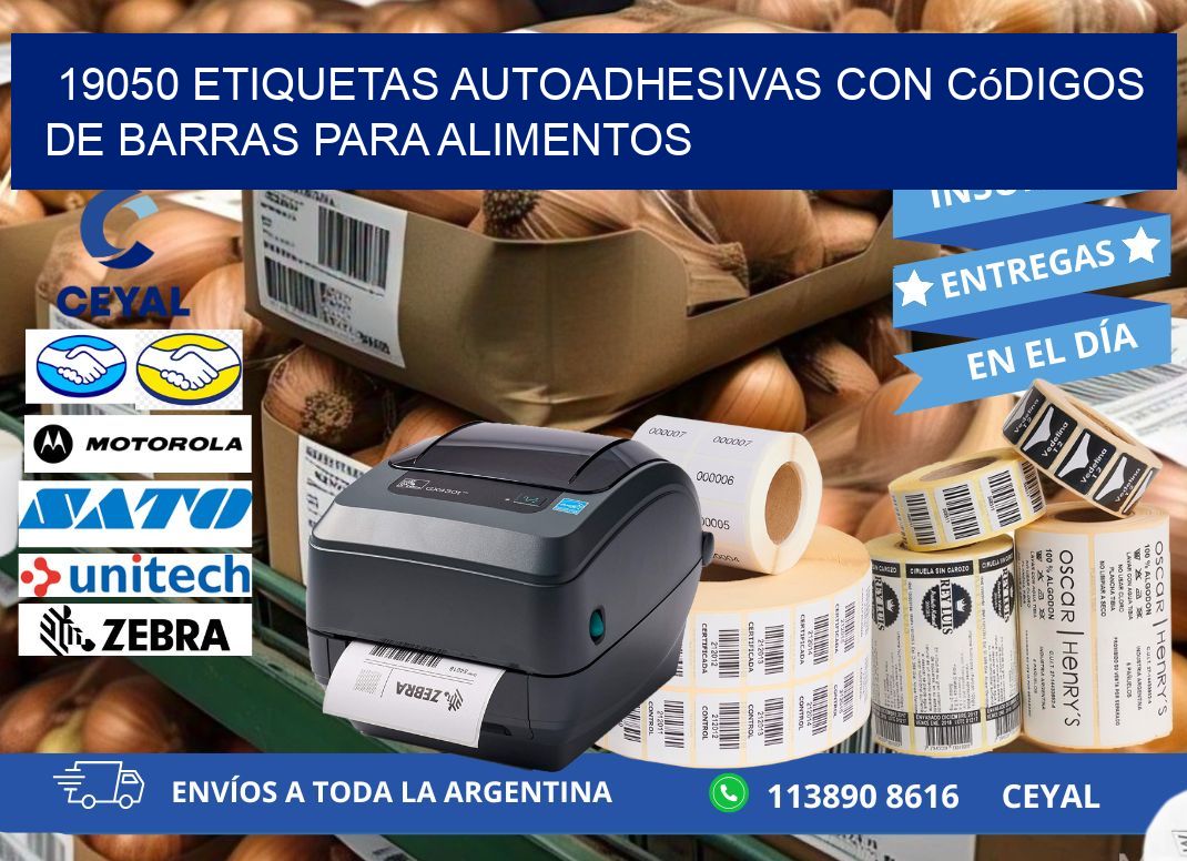 19050 Etiquetas autoadhesivas con códigos de barras para alimentos