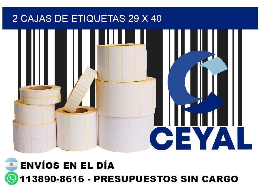 2 cajas de etiquetas 29 x 40