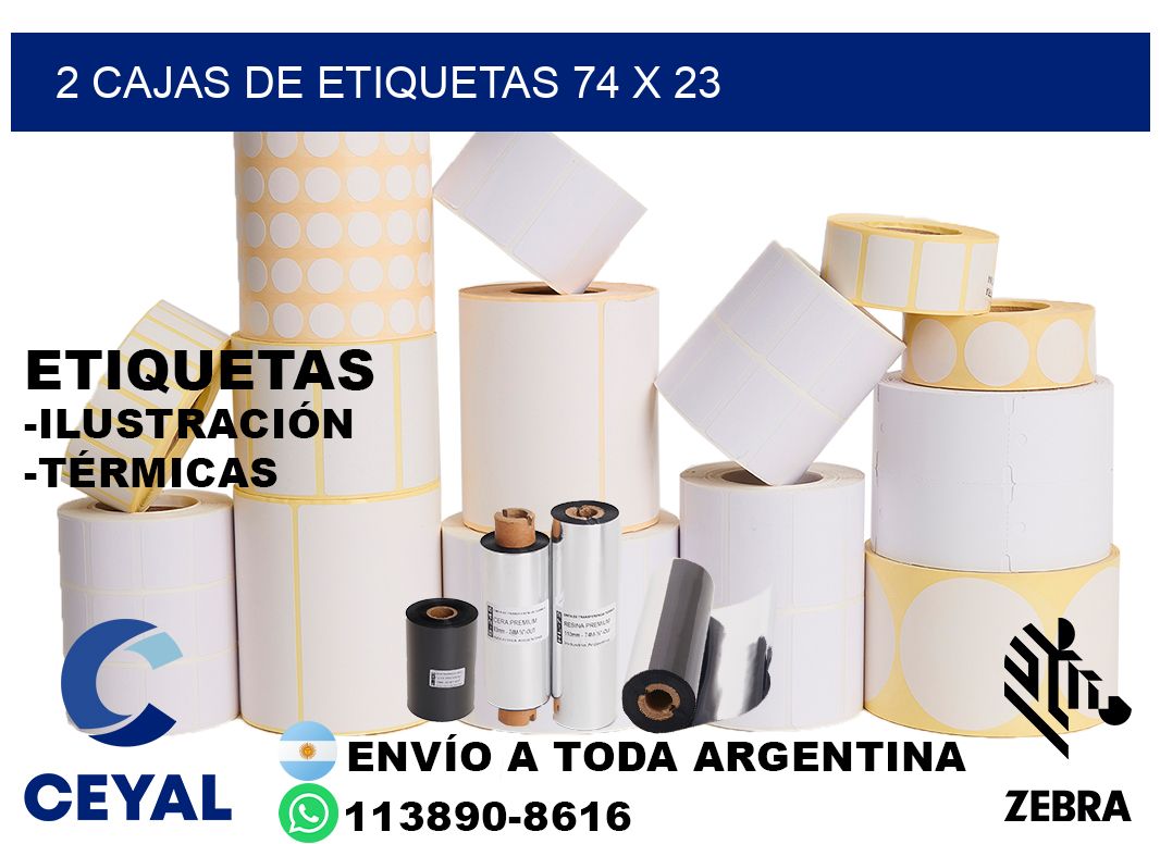2 cajas de etiquetas 74 x 23