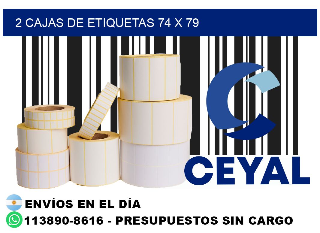 2 cajas de etiquetas 74 x 79