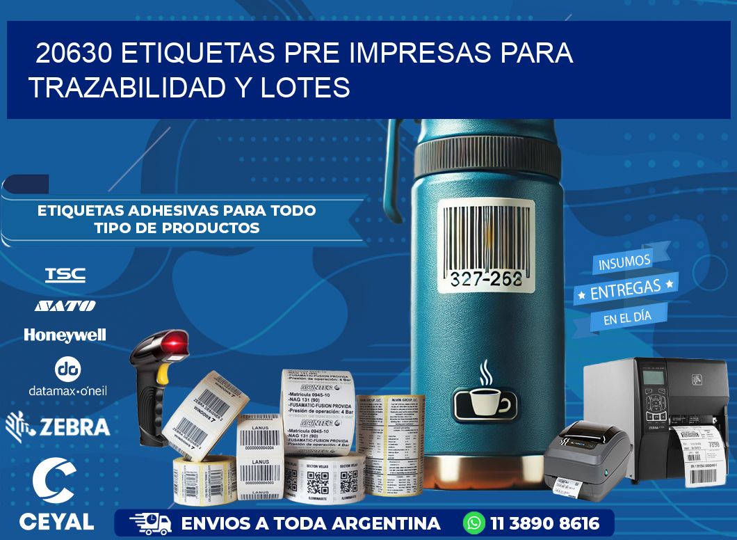 20630 etiquetas pre impresas para trazabilidad y lotes