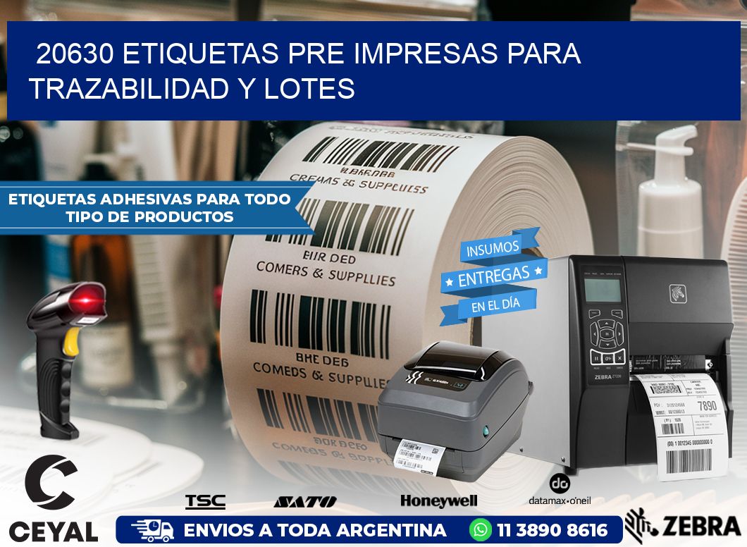 20630 etiquetas pre impresas para trazabilidad y lotes