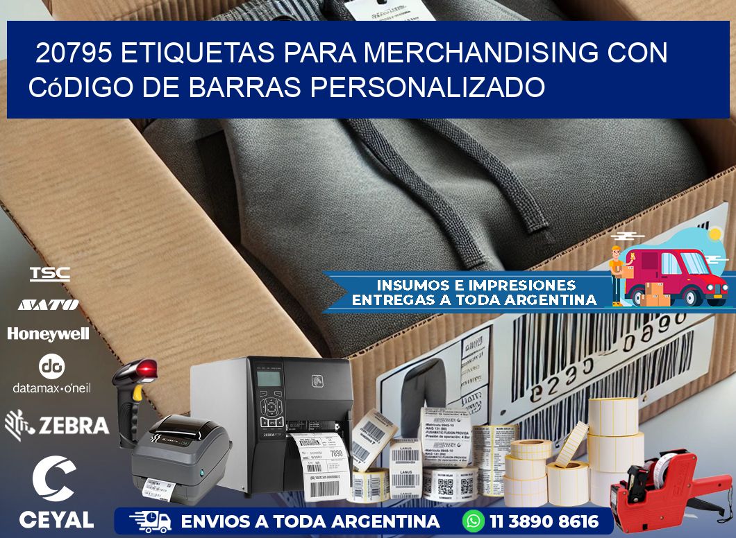 20795 etiquetas para merchandising con código de barras personalizado