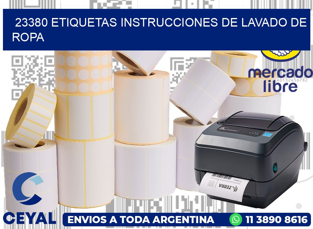 23380 etiquetas instrucciones de lavado de ropa