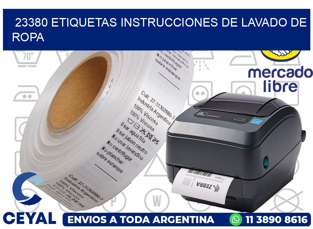 23380 etiquetas instrucciones de lavado de ropa