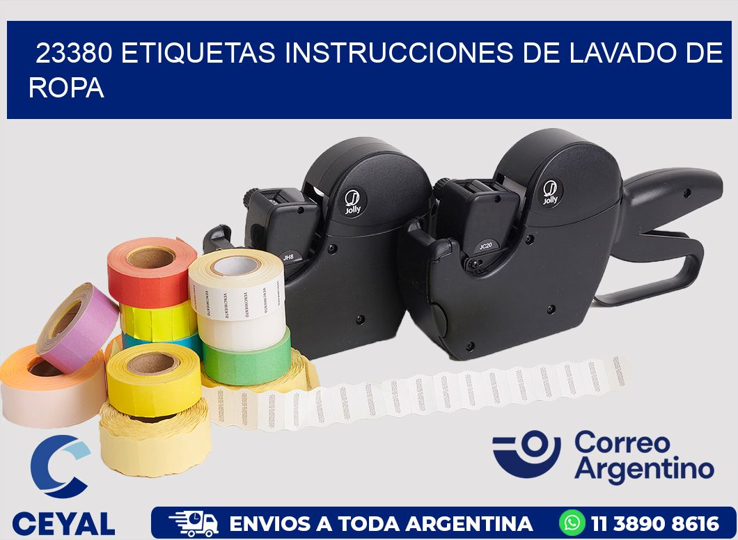 23380 etiquetas instrucciones de lavado de ropa