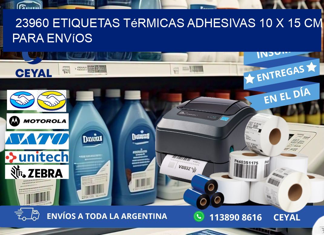 23960 Etiquetas Térmicas Adhesivas 10 x 15 cm para Envíos