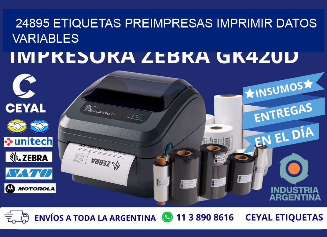 24895 Etiquetas preimpresas imprimir datos variables