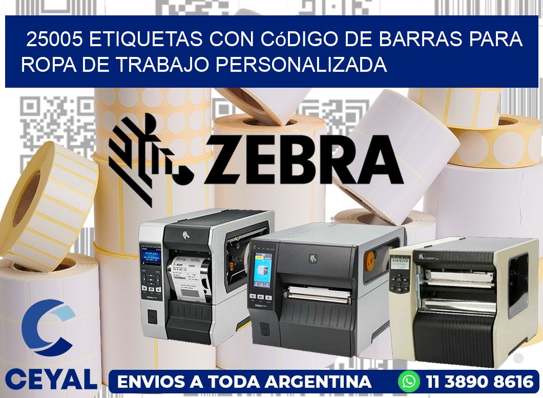 25005 Etiquetas con código de barras para ropa de trabajo personalizada