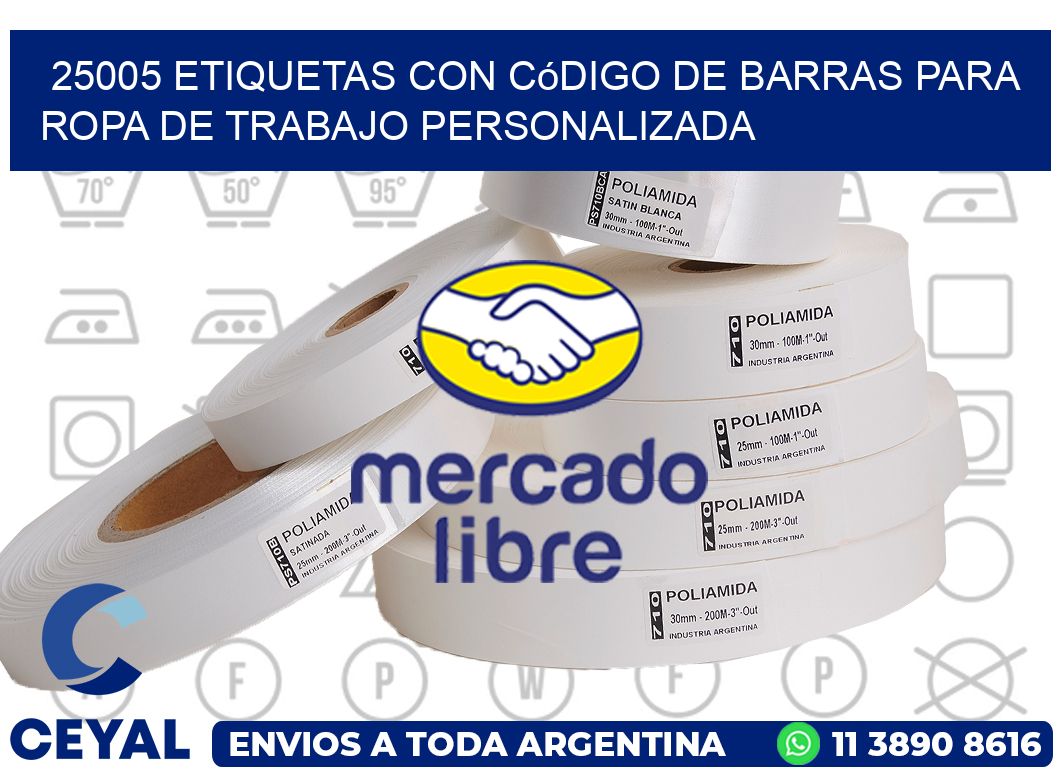 25005 Etiquetas con código de barras para ropa de trabajo personalizada